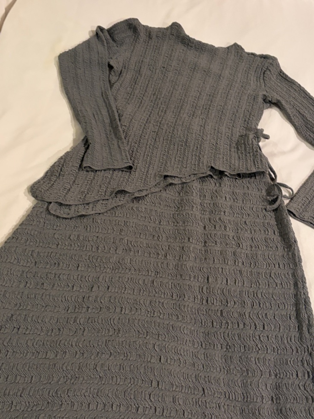 Zara 2 piece set. Blue-Gray Textured Maxi Skirt and matching top